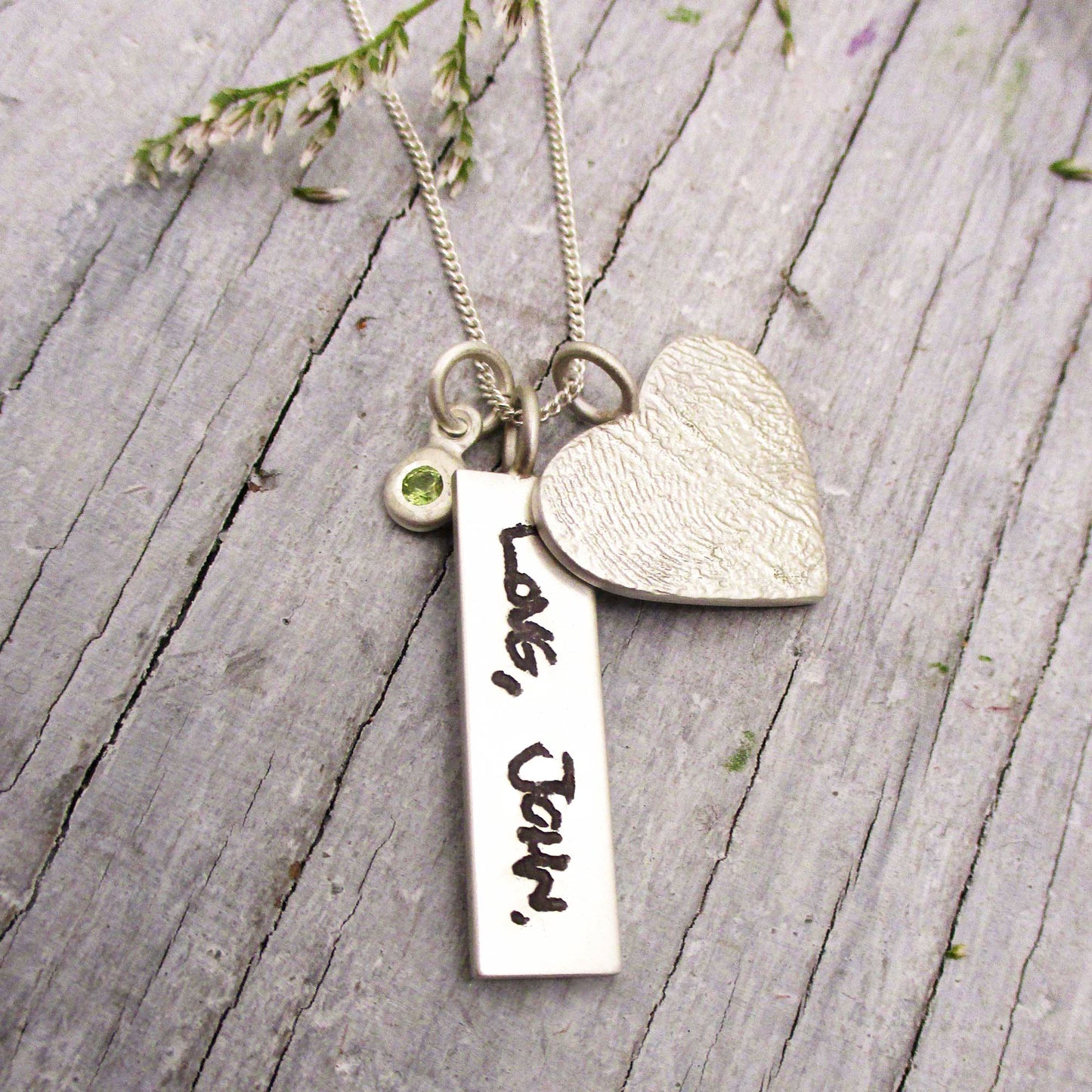 Load image into Gallery viewer, Your Handwriting on a Silver Wide Rectangle Pendant
