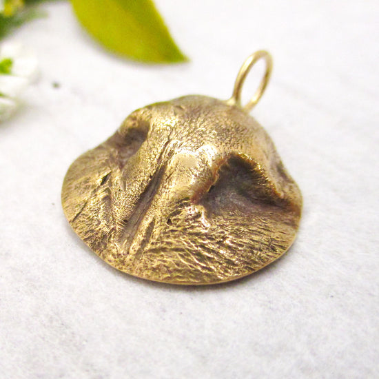 14 Karat Solid Gold Cat Nose Impression Pendant from your own Cat's Nose