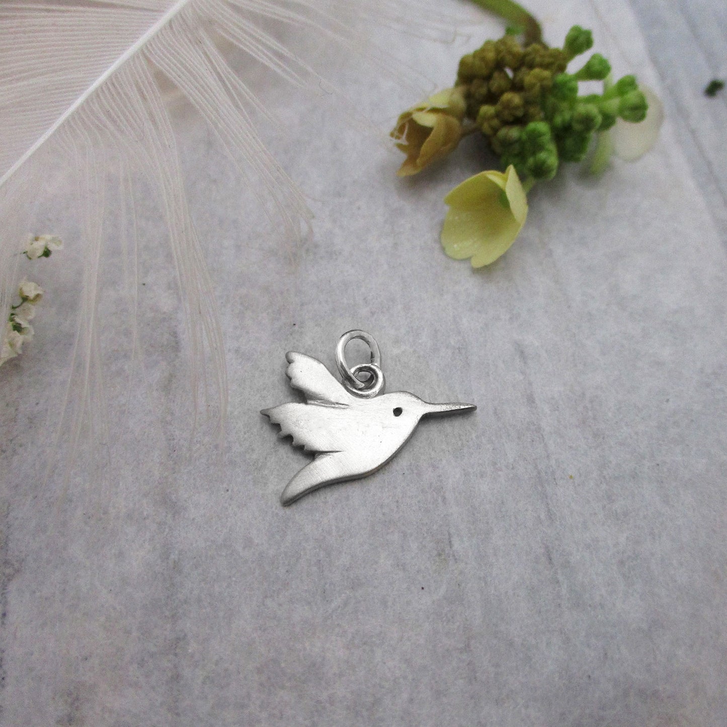 Hummingbird Charm in Sterling Silver