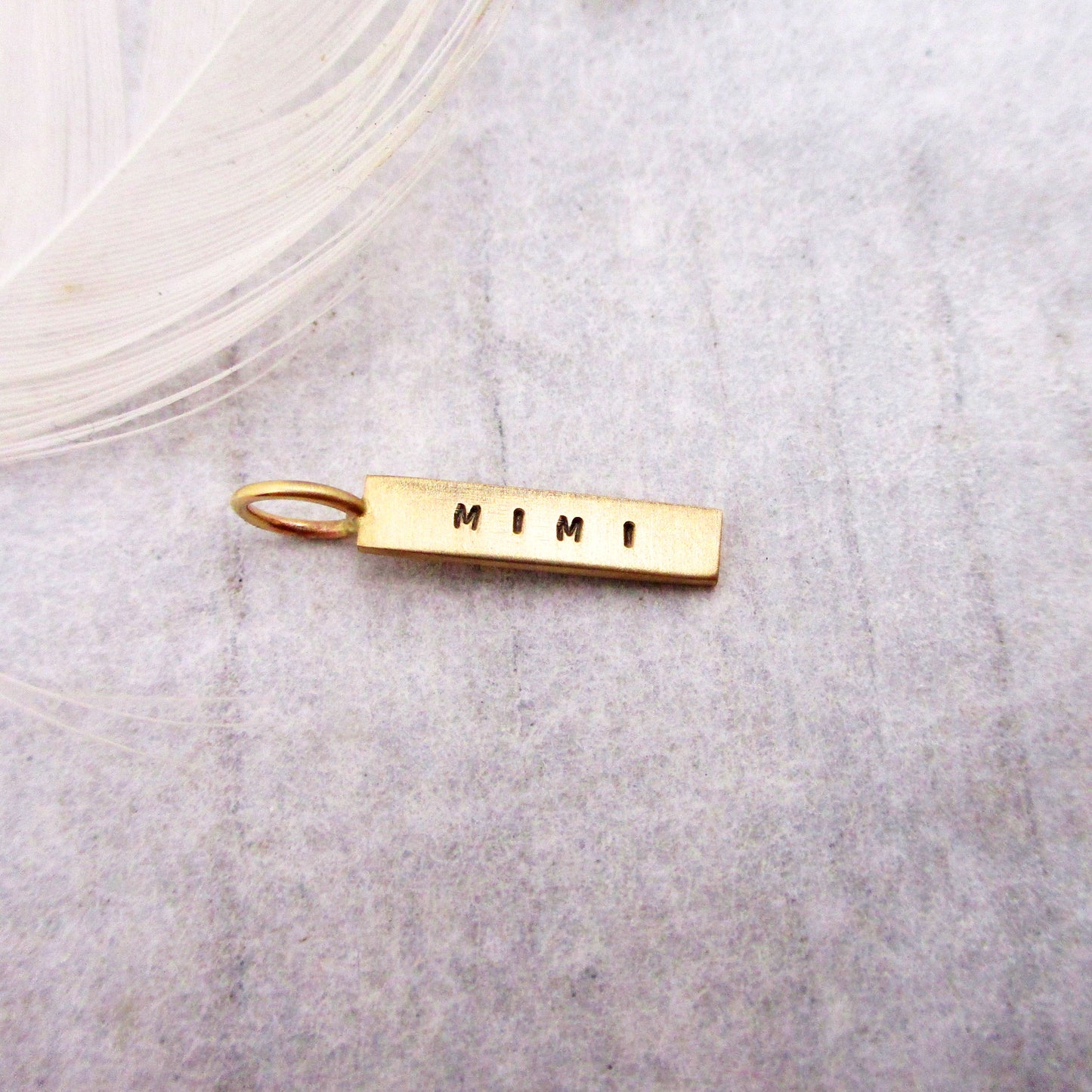 14 Karat Gold Personalized Rectangle Tag Charm