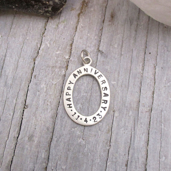 Sterling Silver Customizable Open Oval Charm - Luxe Design Jewellery