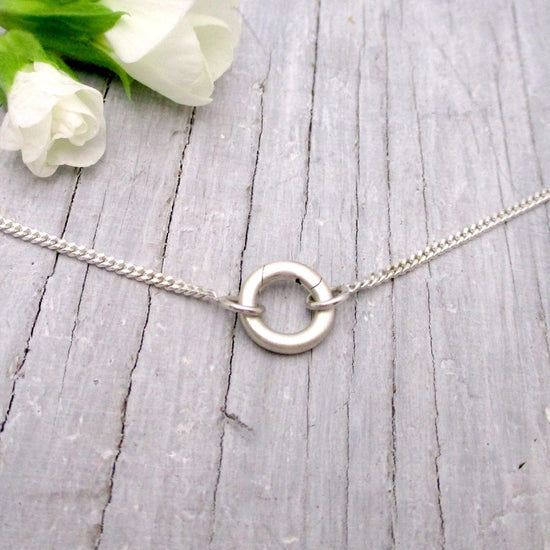 Add a Charm Curb Chain with Circle Push Clasp in Sterling Silver - Luxe Design Jewellery