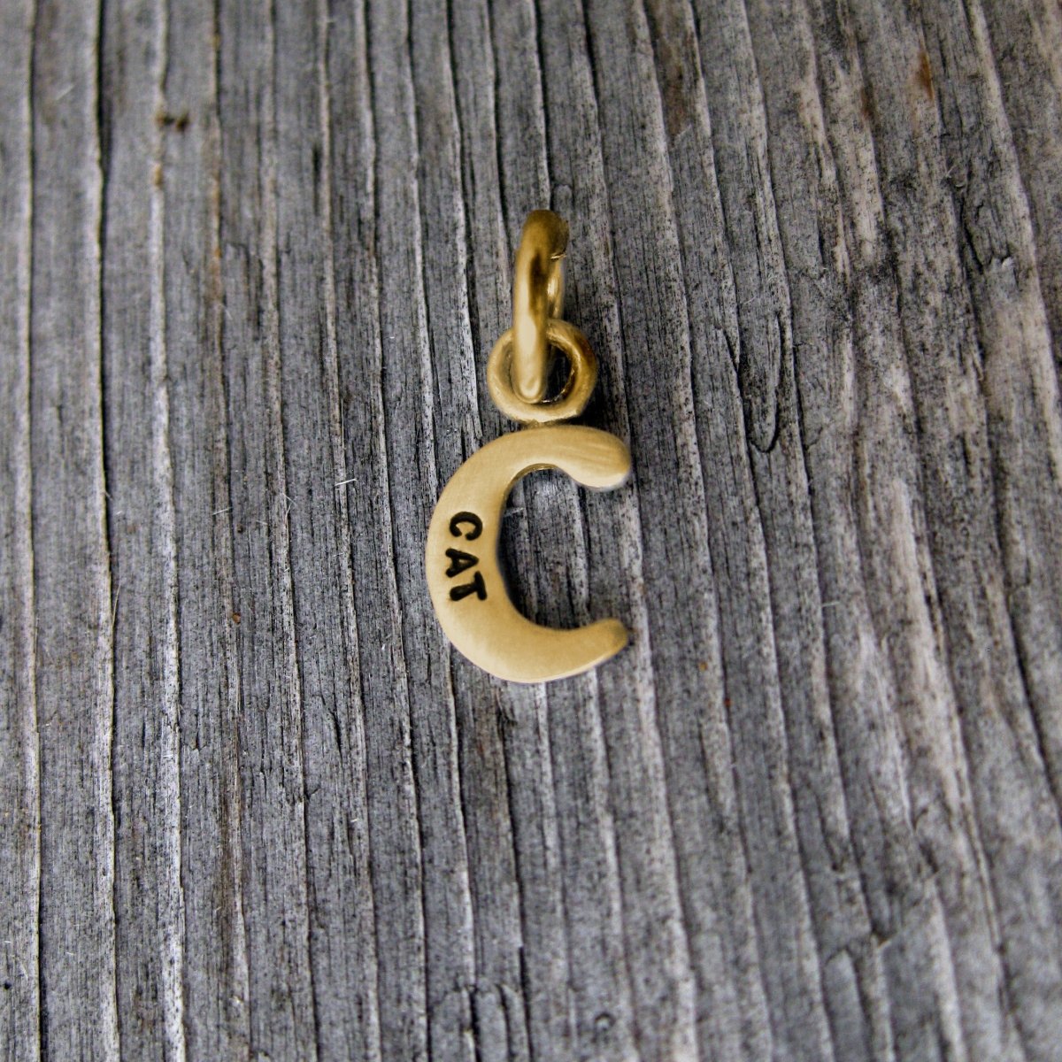 C Initial Charm in 14k Gold • Personalized Lowercase Letter Pendant • Tiny Gold Alphabet Necklace