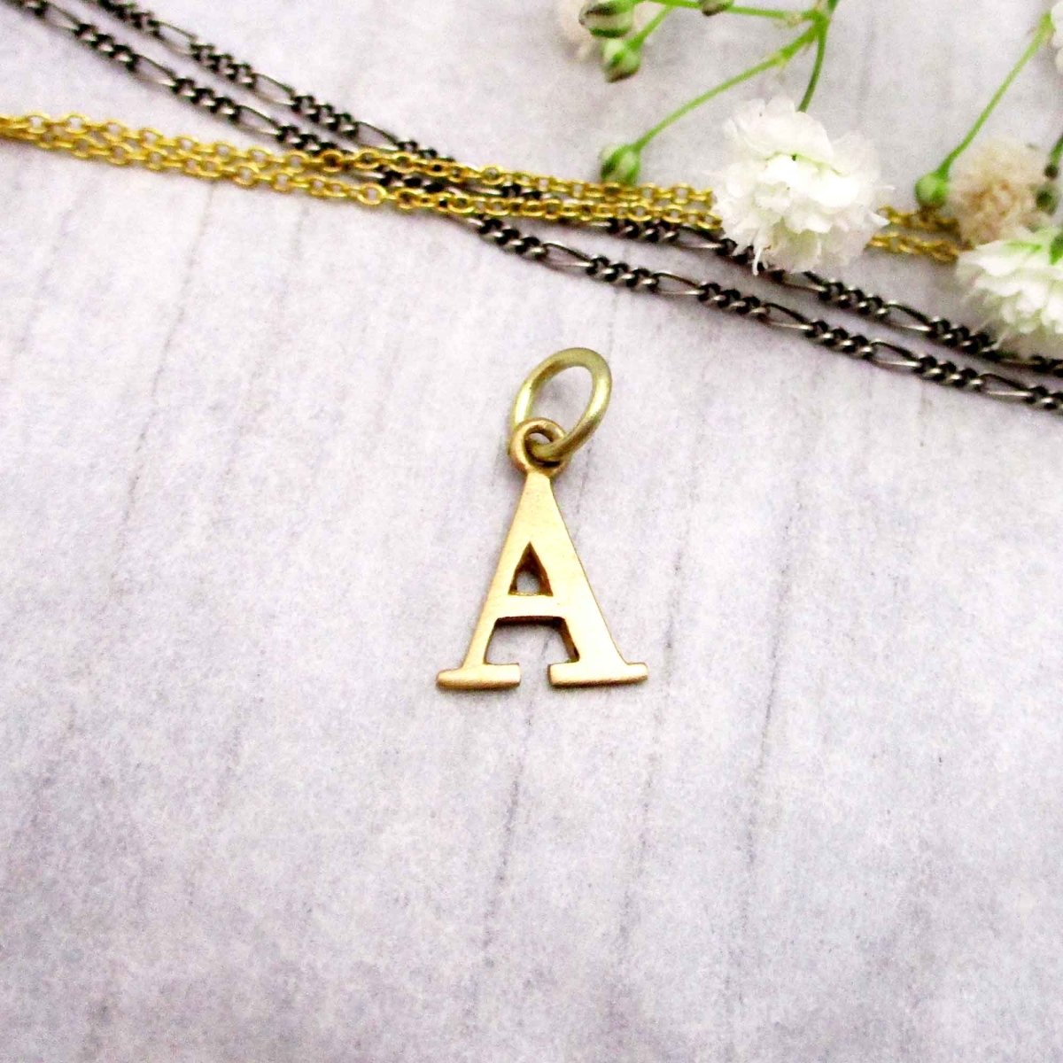 Capital Letter A Initial Charm in 14K Yellow, Rose or White Gold - Luxe Design Jewellery