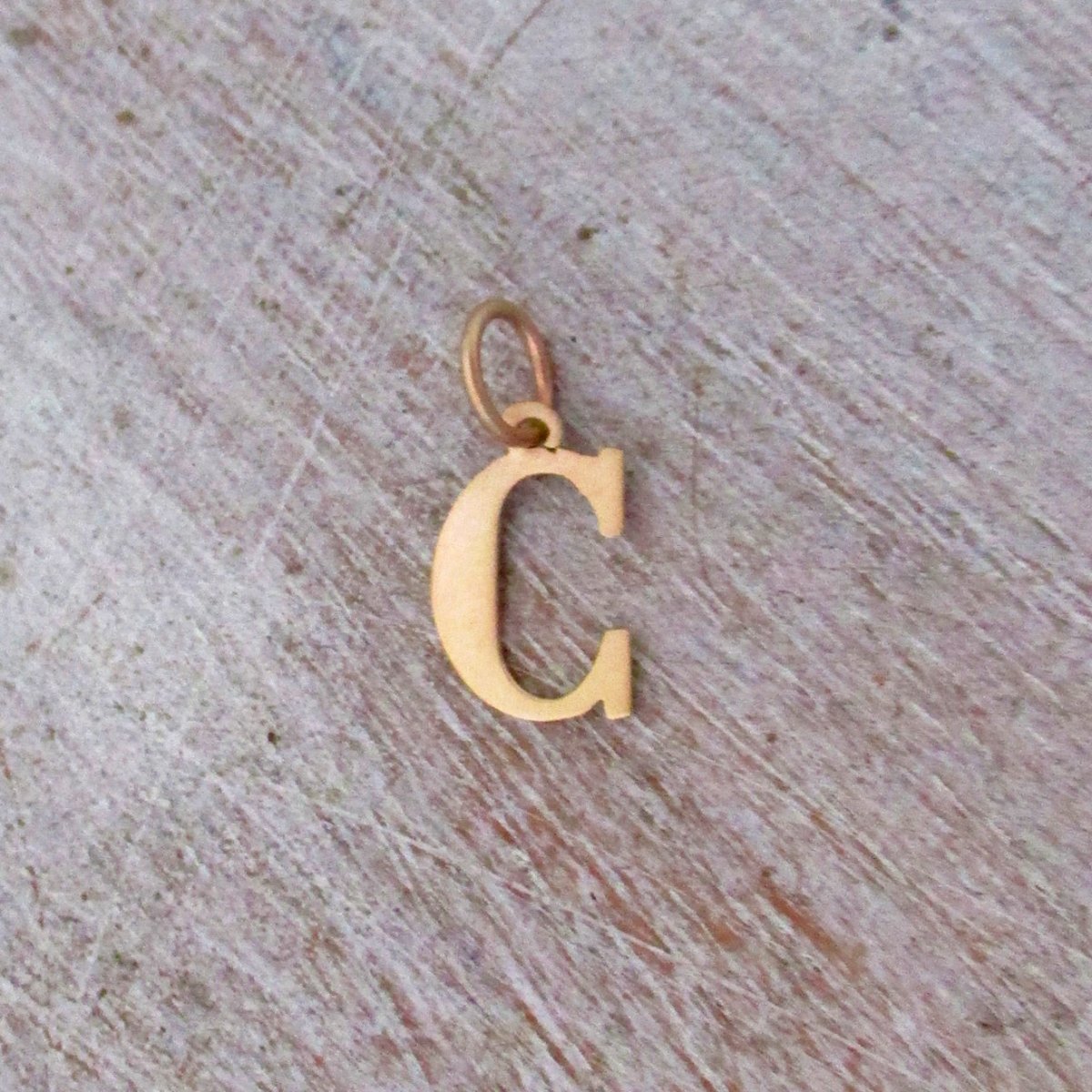 Capital Letter C Initial Charm in 14K Yellow, Rose or White Gold - Luxe Design Jewellery