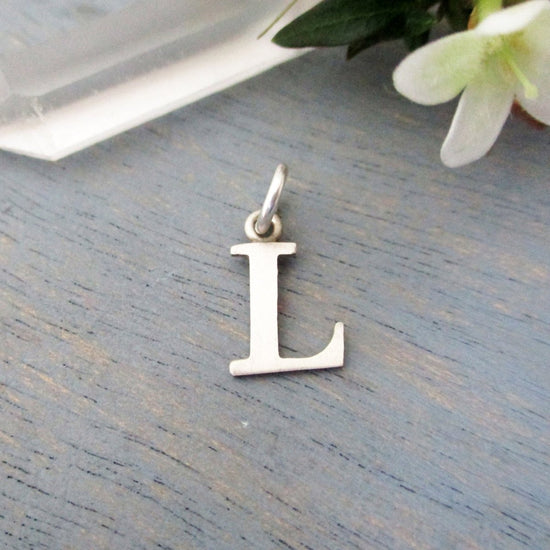 Capital Letter L Initial Charm in 14K Yellow, Rose or White Gold - Luxe Design Jewellery