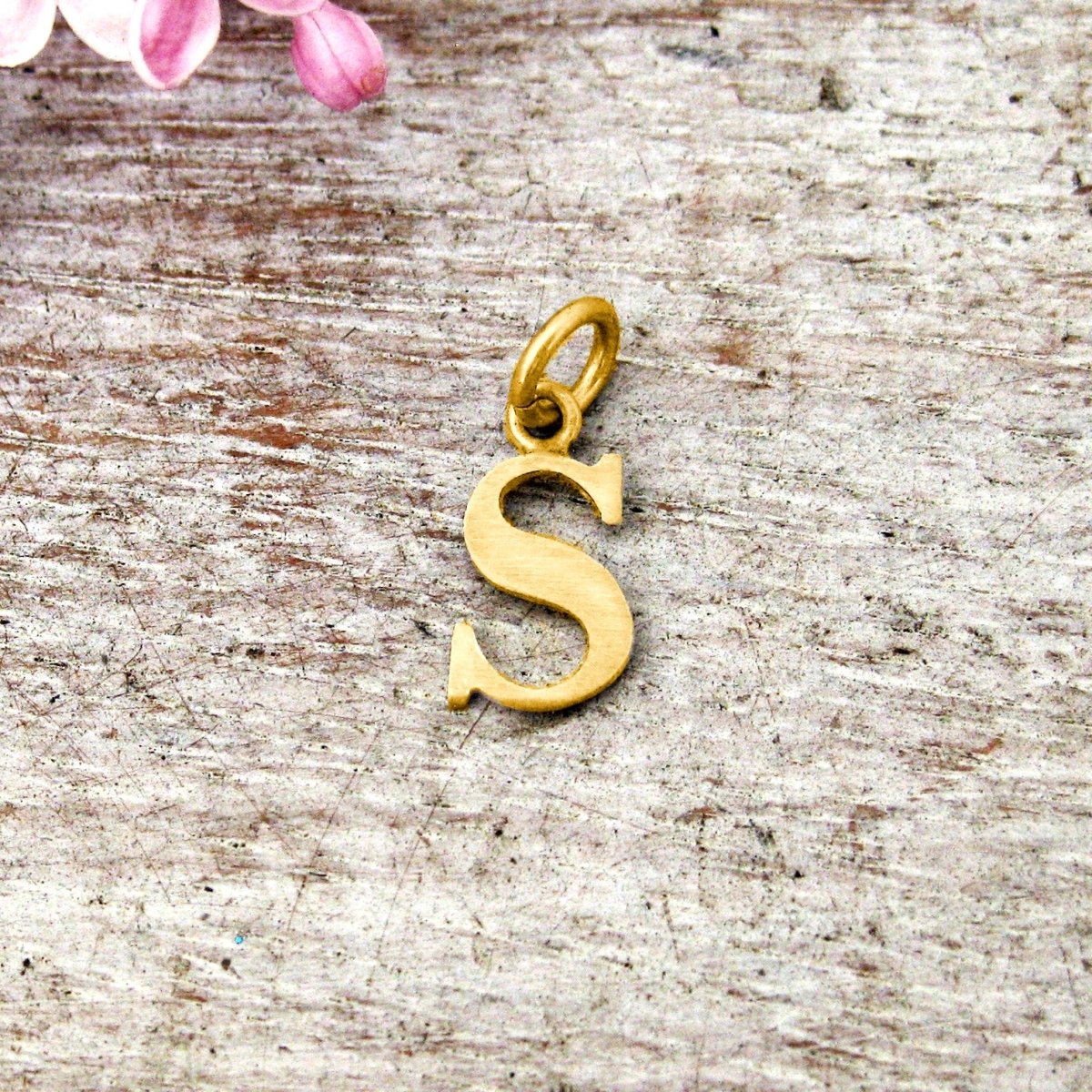 Capital Letter S Initial Charm in 14K Yellow, Rose or White Gold - Luxe Design Jewellery