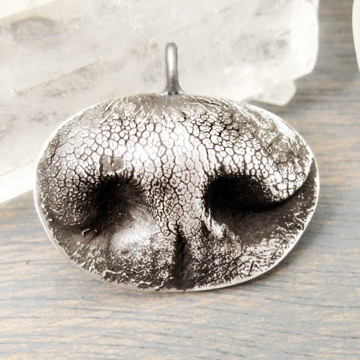 Custom Dog Nose Impression Pendant in Sterling Silver - Oval Shape - Includes Kit