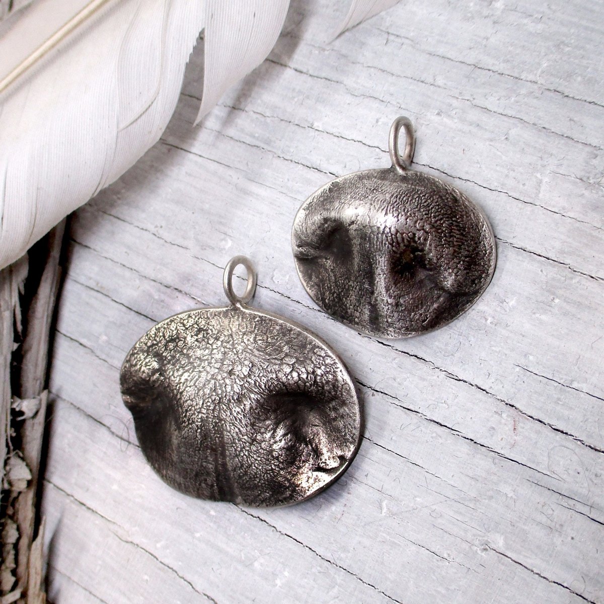 Custom Dog Nose Impression Pendant in Sterling Silver - Oval Shape - Optional Kit