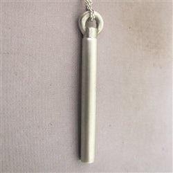 Cylinder Urn Pendant for Cremation Ashes Sterling Silver Matte - Luxe Design Jewellery