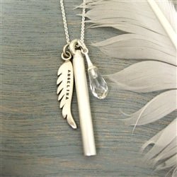 Cylinder Urn Pendant for Cremation Ashes Sterling Silver Matte - Luxe Design Jewellery