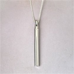 Cylinder Urn Pendant for Cremation Ashes Sterling Silver Shiny Finish - Luxe Design Jewellery