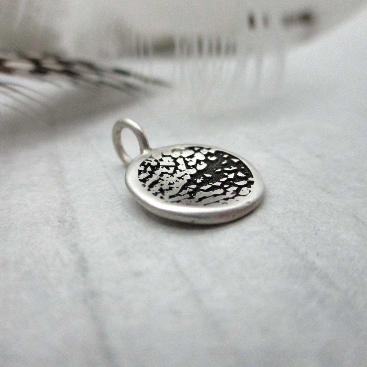 Dog Nose Texture Print Disc Necklace – Sterling Silver