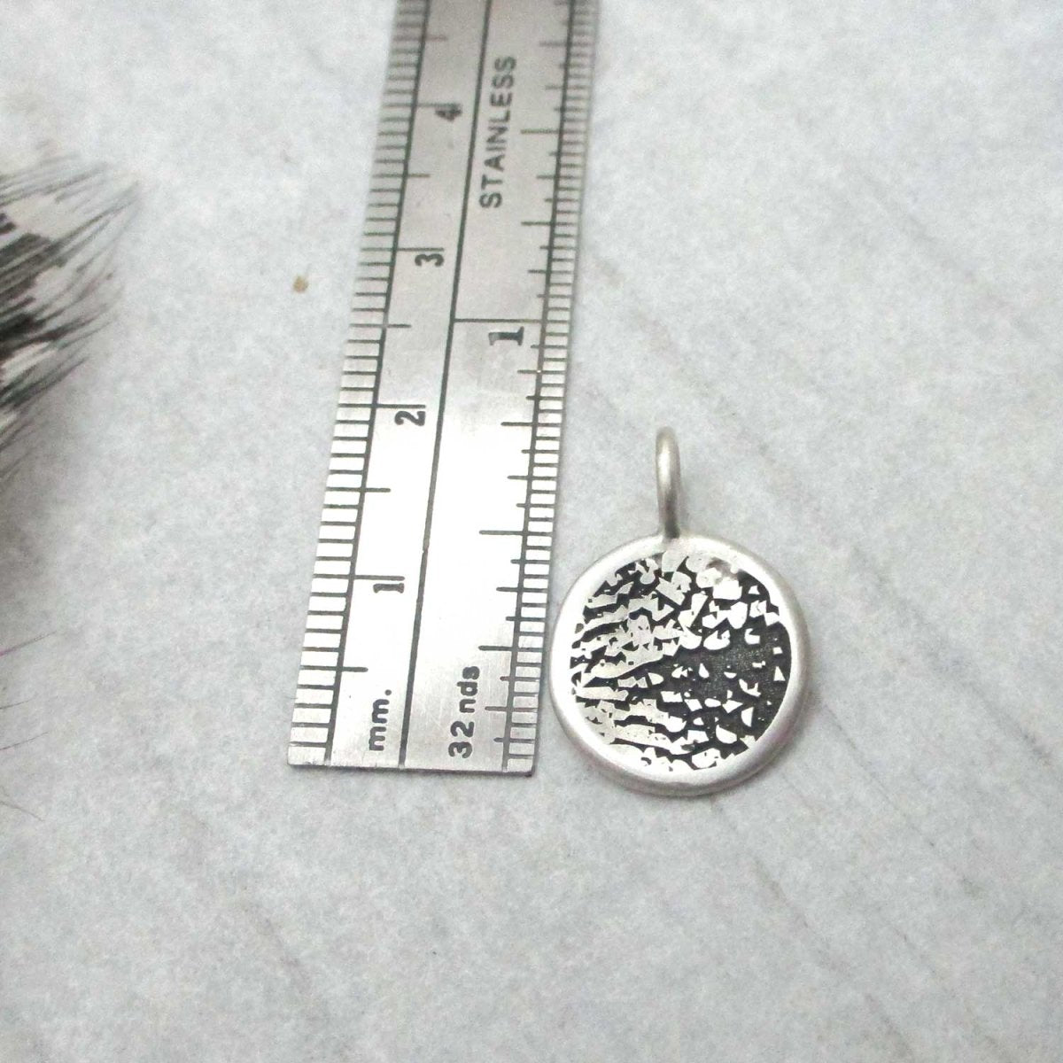 Dog Nose Texture Print Disc Necklace – Sterling Silver