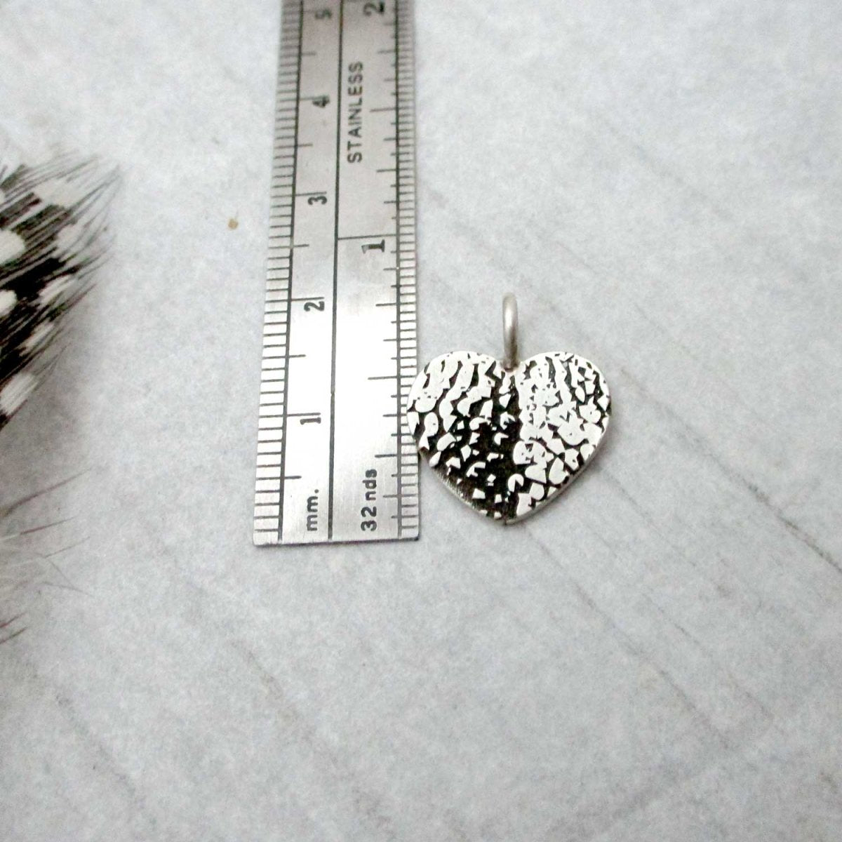 Dog Nose Texture Print Heart Necklace – Sterling Silver