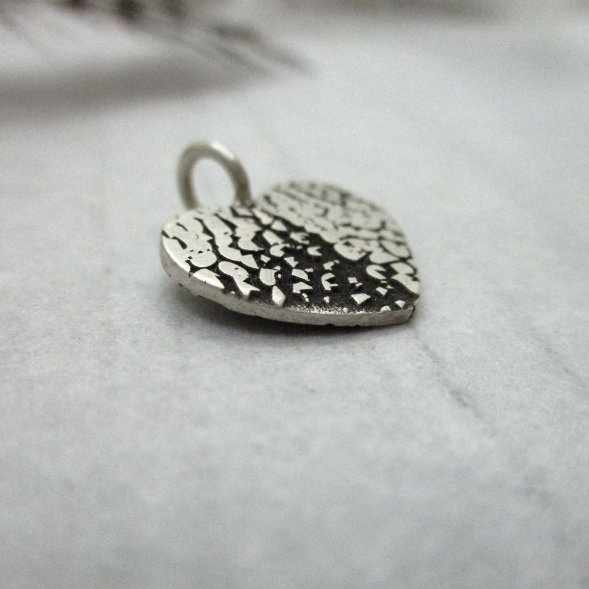 Dog Nose Texture Print Heart Necklace – Sterling Silver