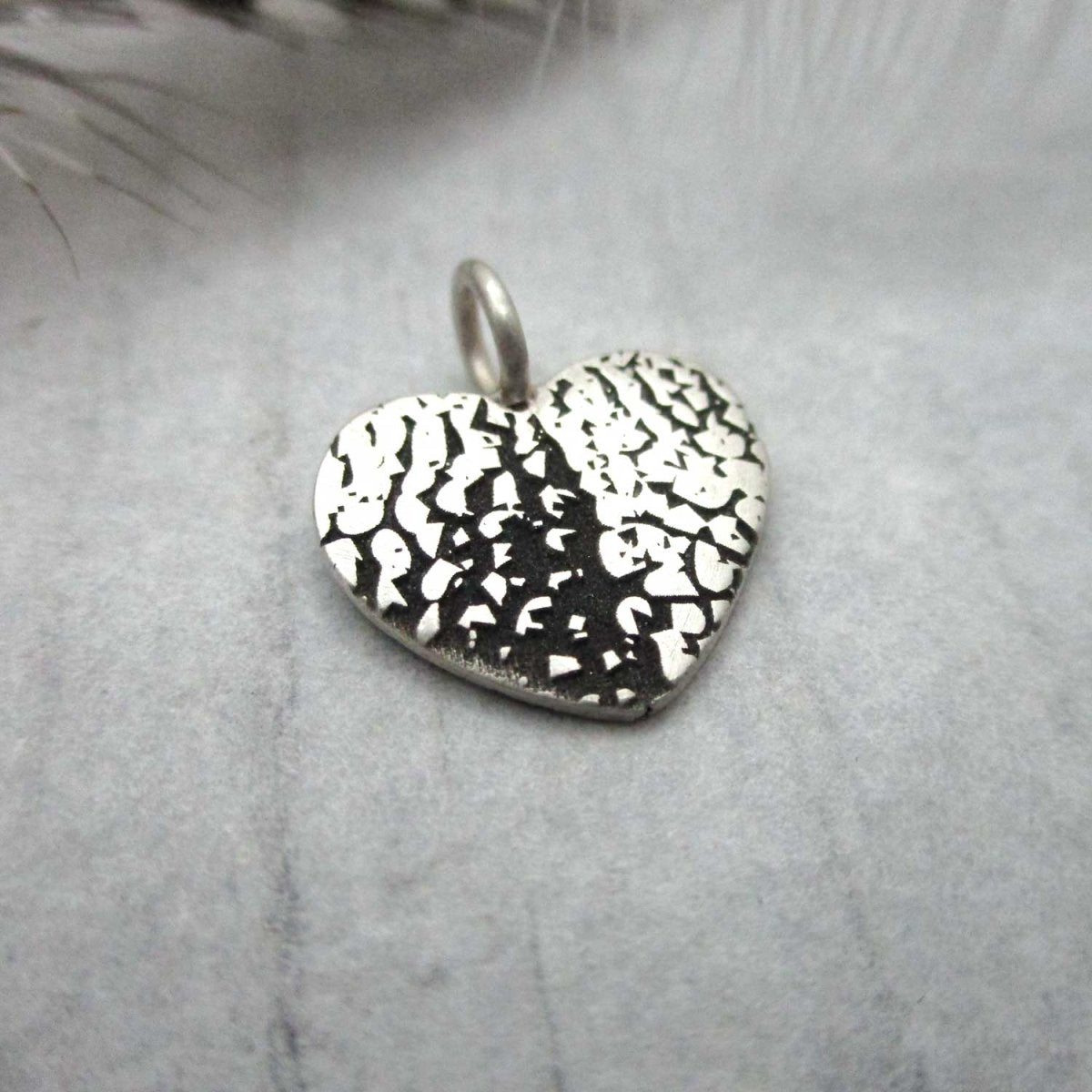 Dog Nose Texture Print Heart Necklace – Sterling Silver