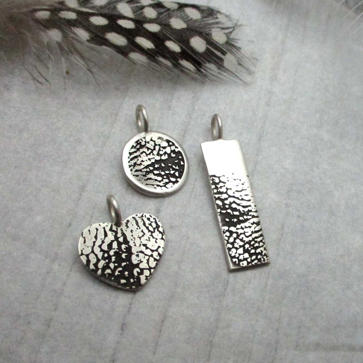 Dog Nose Texture Print Rectangle Necklace – Sterling Silver