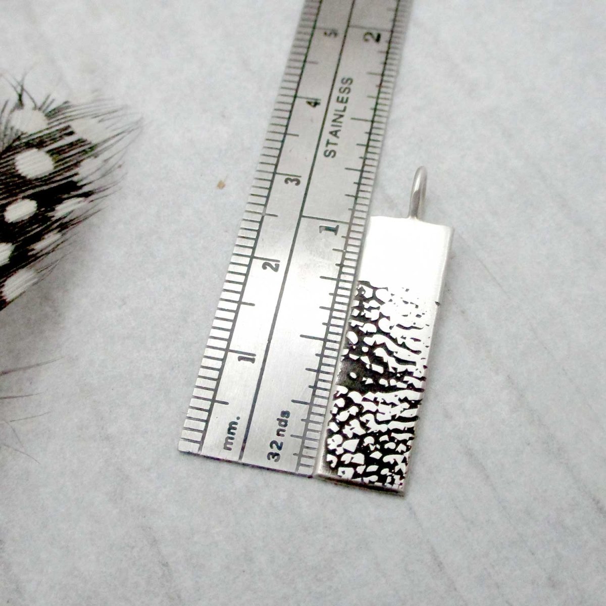 Dog Nose Texture Print Rectangle Necklace – Sterling Silver