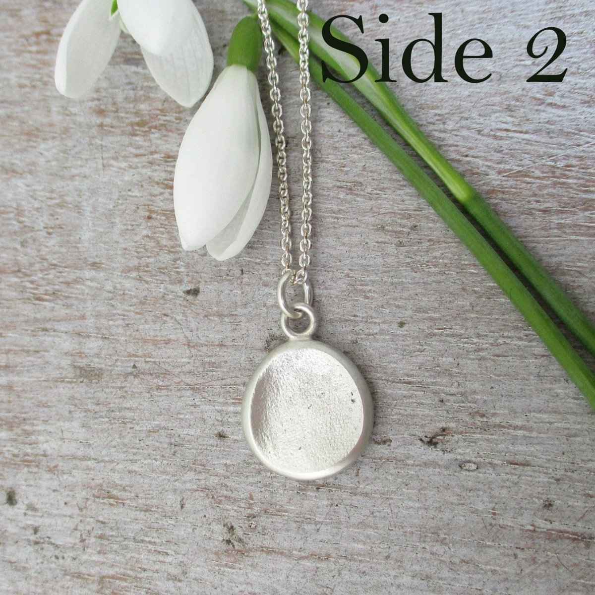 Double Sided Two Person Sterling Silver Fingerprint Pendant: Personalized Keepsake Gift
