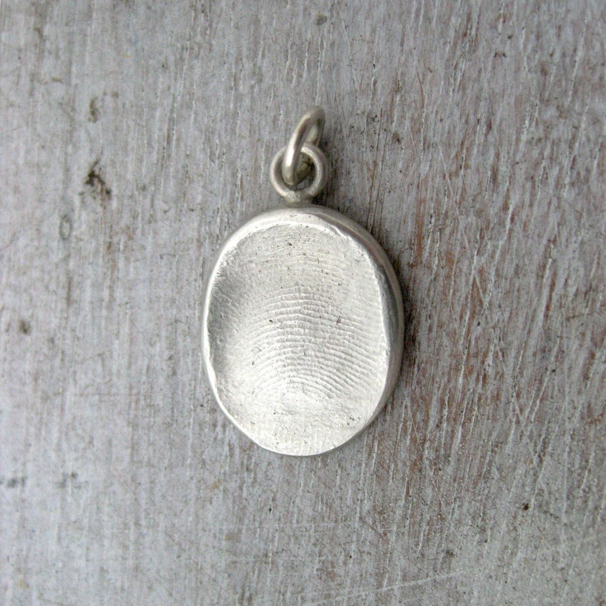 Double Sided Two Person Sterling Silver Fingerprint Pendant: Personalized Keepsake Gift