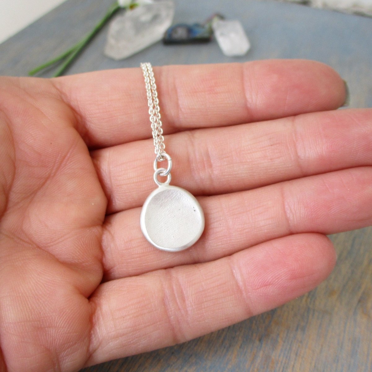 Double Sided Two Person Sterling Silver Fingerprint Pendant: Personalized Keepsake Gift
