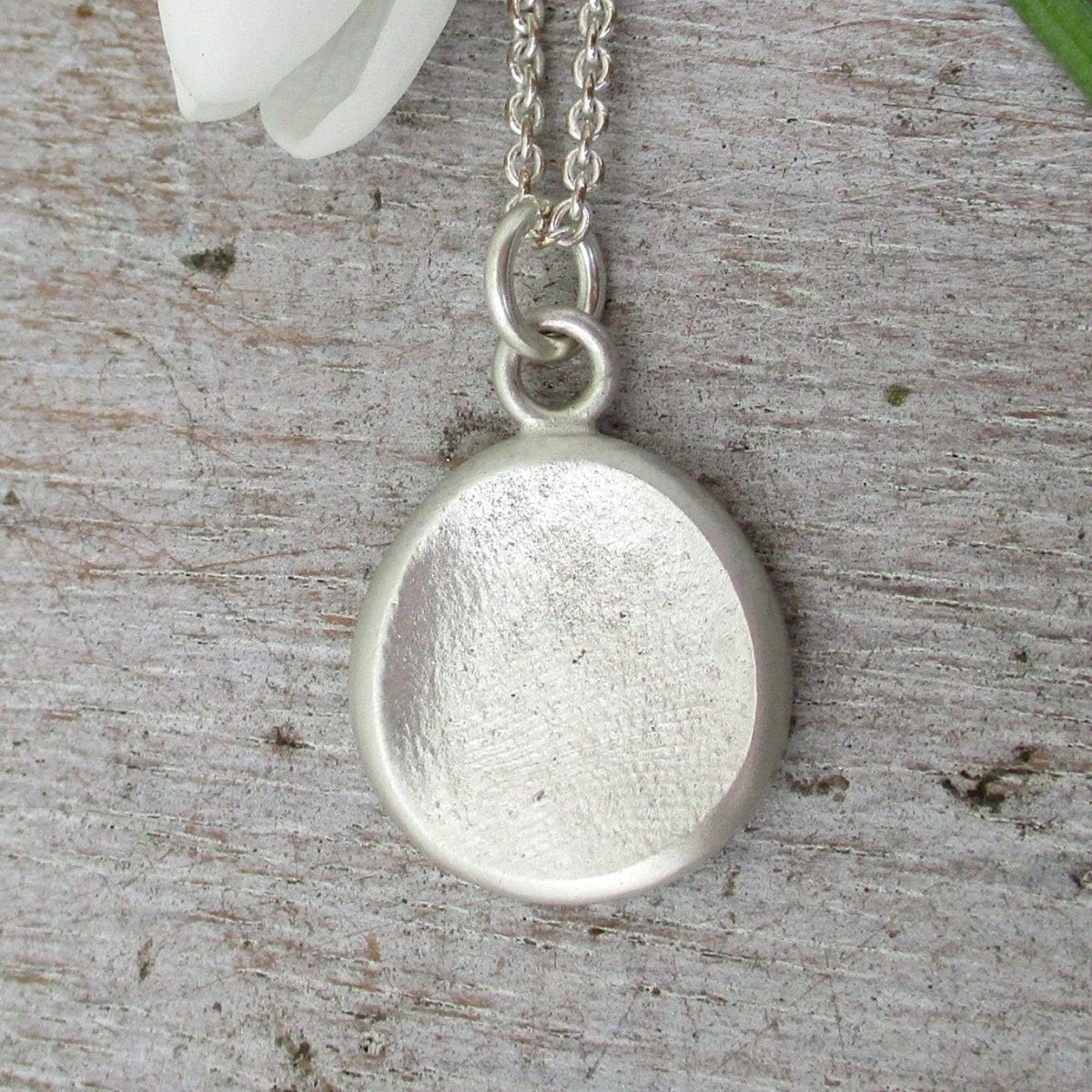 Double Sided Two Person Sterling Silver Fingerprint Pendant: Personalized Keepsake Gift