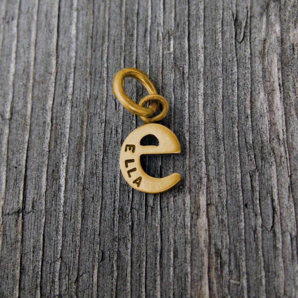 E Initial Necklace in Real 14k Gold • Tiny Lowercase Letter Pendant • Personalized Gold Charm