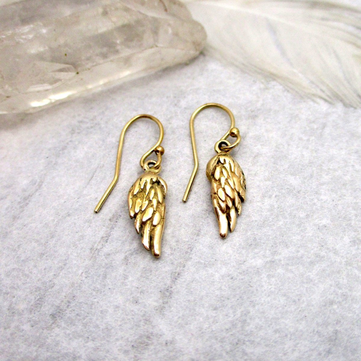 Angel Earrings Gold Feather Wing Earrings VINTAGE CROWN TRIFARI