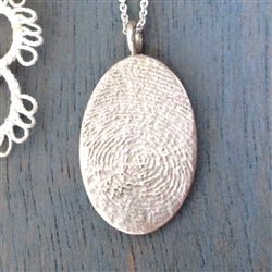 Finger Print Pendant from Flat Ink Print - Luxe Design Jewellery
