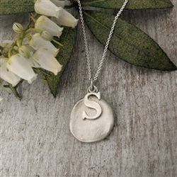 Fingerprint and Capital Letter Initial Necklace - Luxe Design Jewellery