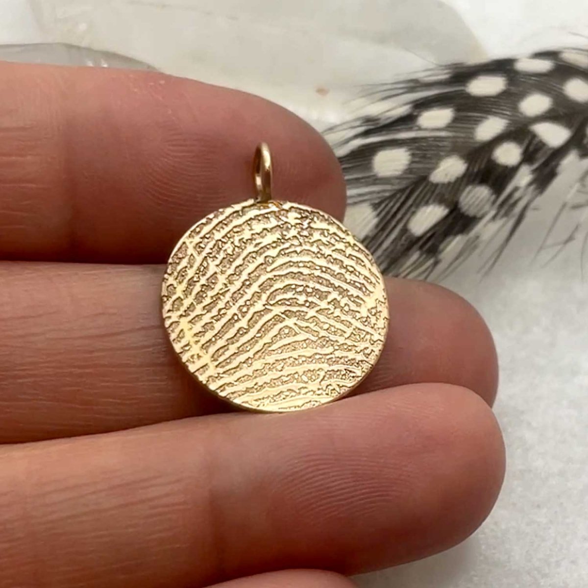 Fingerprint Disc in 14 Karat Yellow Gold - Email us your Fingerprint