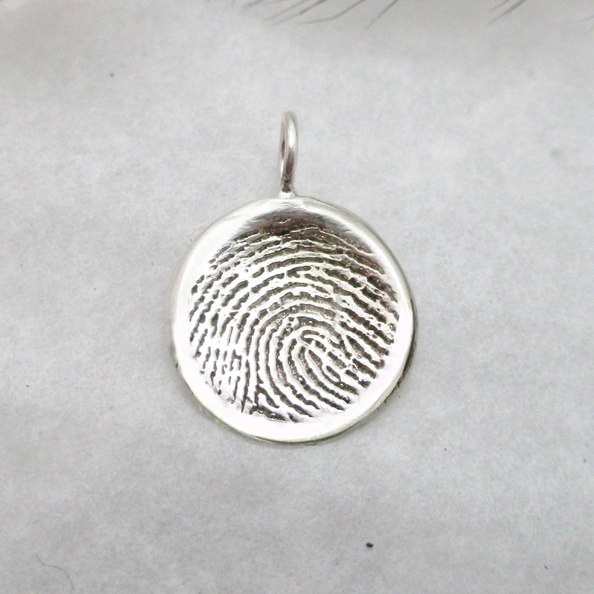 Fingerprint Pendant Small Organic Indent Shape | Email or Upload Your Fingerprint