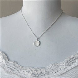 Flat Circle Fingerprint and Birthstone Necklace - Luxe Design Jewellery