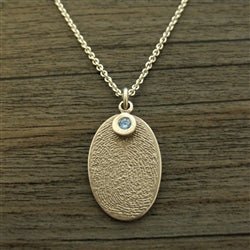 Flat Fingerprint and Birthstone Necklace - Luxe Design Jewellery