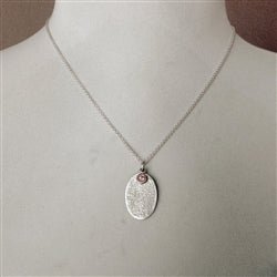 Flat Fingerprint and Birthstone Necklace - Luxe Design Jewellery