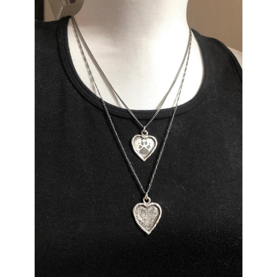 Framed Heart Fingerprint Pendant in Sterling Silver - Luxe Design Jewellery
