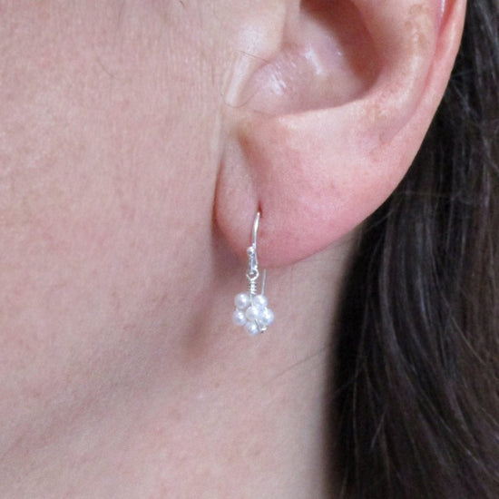 Genuine Pearl Flower Earrings in Gold Filled or Sterling Silver - Luxe Design Jewellery