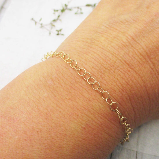 Gold 3mm Bracelet, wear alone or add charms. - Luxe Design Jewellery