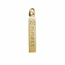 Gold Cursive Personalized Vertical Bar Pendant - Luxe Design Jewellery