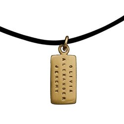 Gold Customizable Medium Rectangle Charm- Small Font - Luxe Design Jewellery