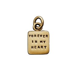 Gold Forever In My Heart Square Memorial Charm - Luxe Design Jewellery