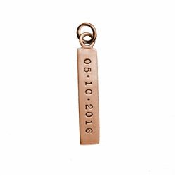 Gold Personalized Date Vertical Bar Pendant - Luxe Design Jewellery