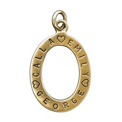 Gold Personalized Names Open Oval Charm - Luxe Design Jewellery