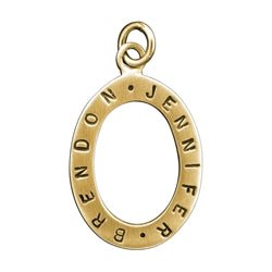 Gold Personalized Names Open Oval Charm - Luxe Design Jewellery
