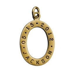 Gold Personalized Oval Birth Date Name Charm - Luxe Design Jewellery