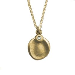 Gold Small Fingerprint & Birthstone Charm Necklace - Luxe Design Jewellery
