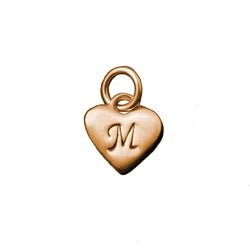 Gold Small Heart Cursive Initial Charm - Luxe Design Jewellery