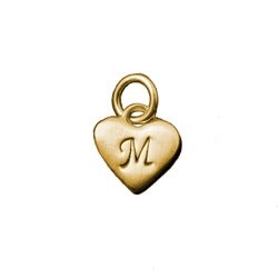 Gold Small Heart Cursive Initial Charm - Luxe Design Jewellery