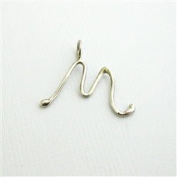 Handmade Script Initial M Charm - Luxe Design Jewellery